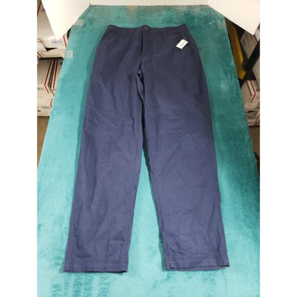 Old Navy Pants Size Medium Tall Womens Blue Stretch Chino Khaki Straight NWT - Picture 2 of 14